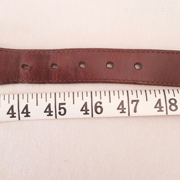 Distressed All Leather Surcingle Belt 3XL Waist Tooled Diamond Pattern Brown - Picture 11 of 13